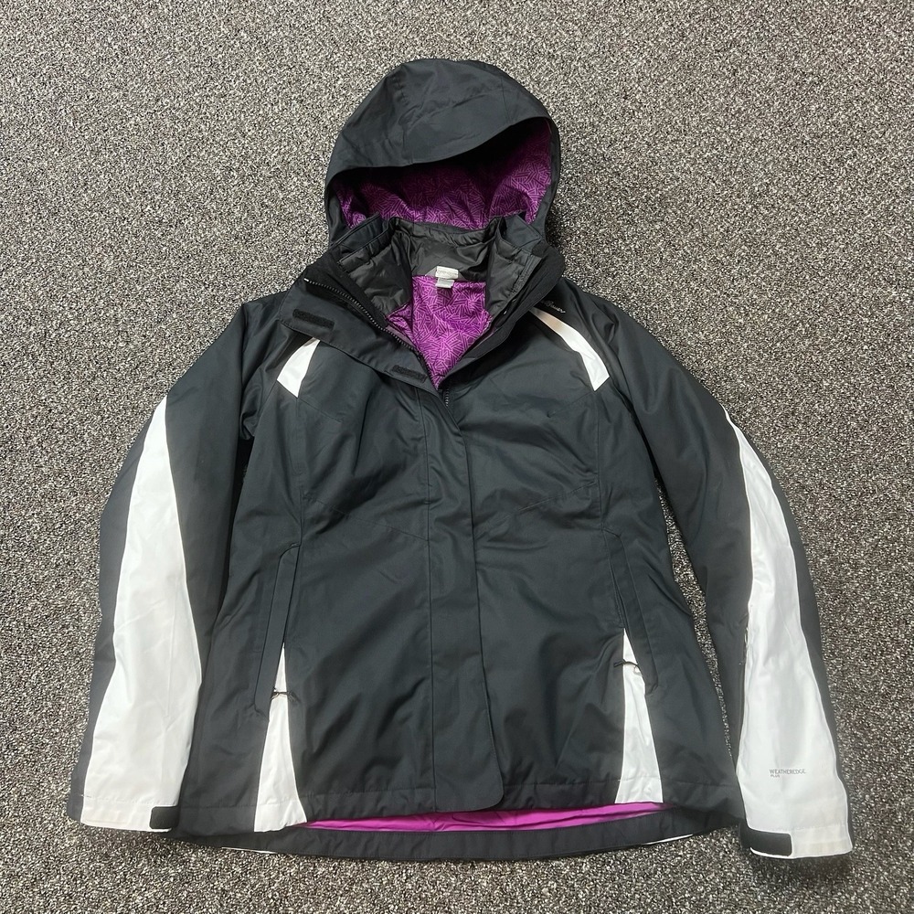 Eddie Bauer Womans Jacket Black High Quality Purple Lined Winter Size Large